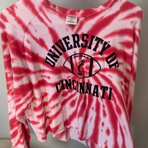 Victoria Secret Pink campus crew neck crop top size medium.